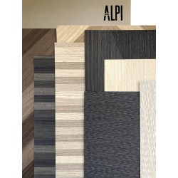 Carpeta con muestras ALPI "Wood Collection Piero Lissoni" de chapa precompuesta, tamaño 190 mm x 290 mm